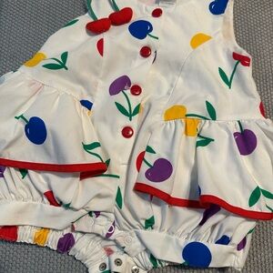 Colorful Cherry Vintage Baby Romper